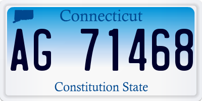 CT license plate AG71468