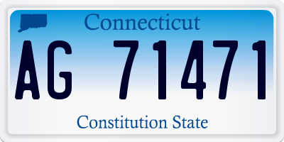 CT license plate AG71471