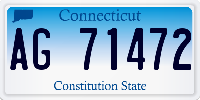 CT license plate AG71472