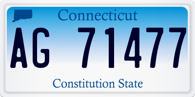 CT license plate AG71477