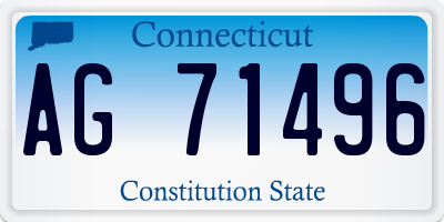 CT license plate AG71496