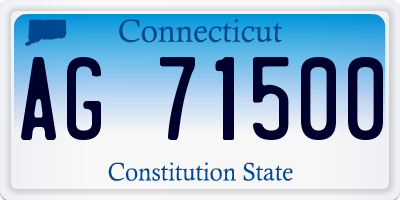 CT license plate AG71500