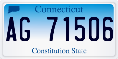 CT license plate AG71506
