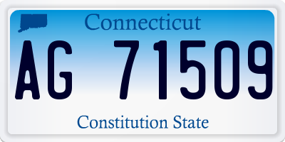 CT license plate AG71509
