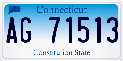 CT license plate AG71513