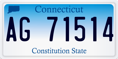 CT license plate AG71514