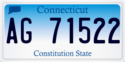 CT license plate AG71522