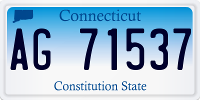 CT license plate AG71537