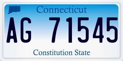 CT license plate AG71545