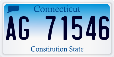 CT license plate AG71546