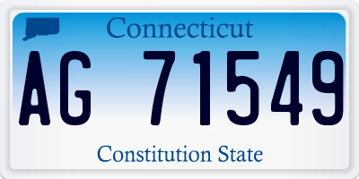 CT license plate AG71549