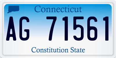 CT license plate AG71561