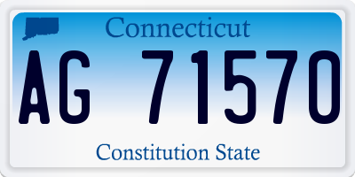 CT license plate AG71570