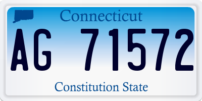 CT license plate AG71572