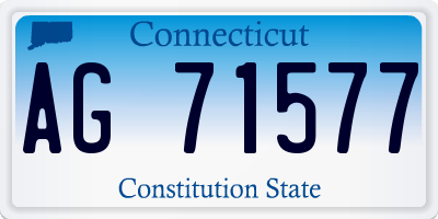 CT license plate AG71577