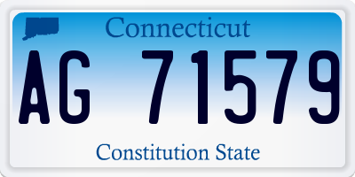CT license plate AG71579