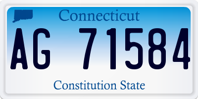 CT license plate AG71584