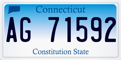 CT license plate AG71592