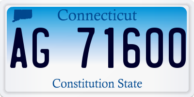 CT license plate AG71600