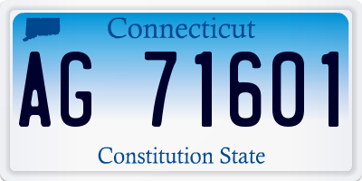 CT license plate AG71601
