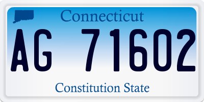 CT license plate AG71602
