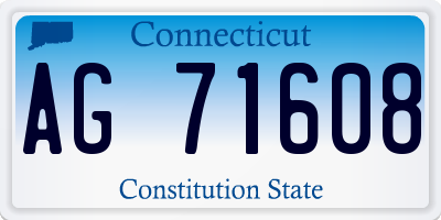 CT license plate AG71608