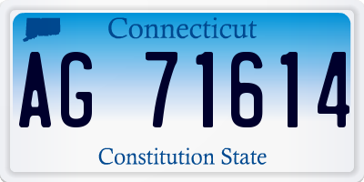 CT license plate AG71614