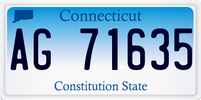 CT license plate AG71635