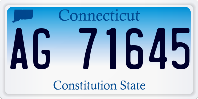 CT license plate AG71645