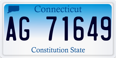 CT license plate AG71649