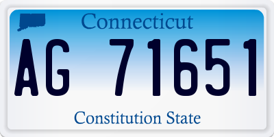 CT license plate AG71651