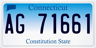 CT license plate AG71661