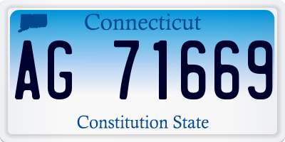 CT license plate AG71669