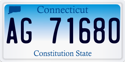 CT license plate AG71680