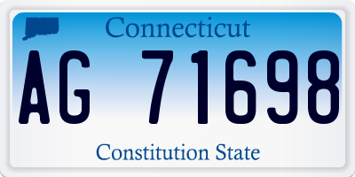 CT license plate AG71698