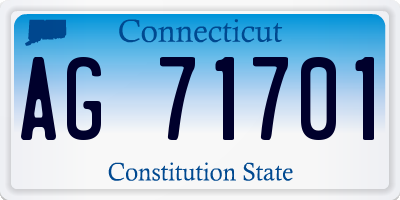 CT license plate AG71701