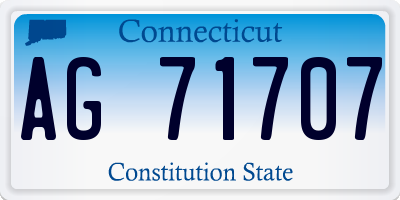 CT license plate AG71707