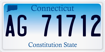 CT license plate AG71712
