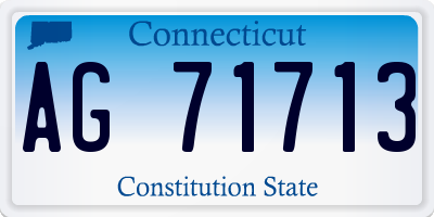 CT license plate AG71713