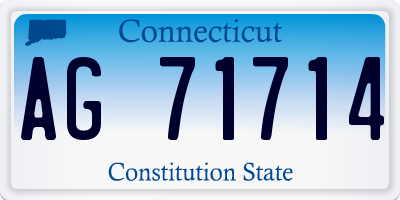 CT license plate AG71714