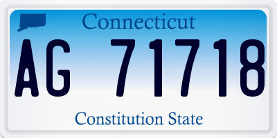 CT license plate AG71718