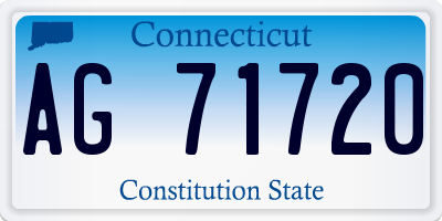 CT license plate AG71720