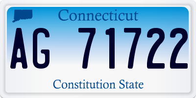 CT license plate AG71722