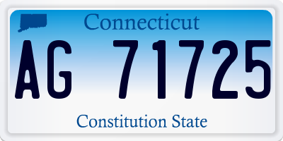 CT license plate AG71725