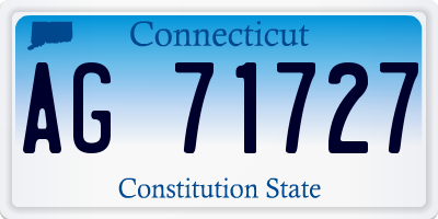 CT license plate AG71727