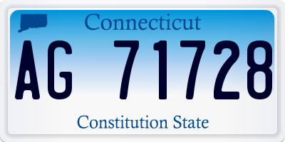 CT license plate AG71728