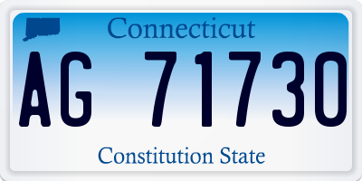 CT license plate AG71730