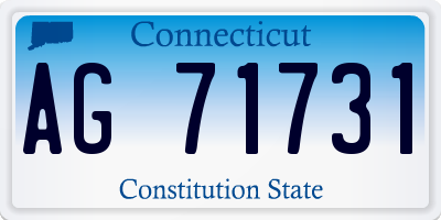 CT license plate AG71731