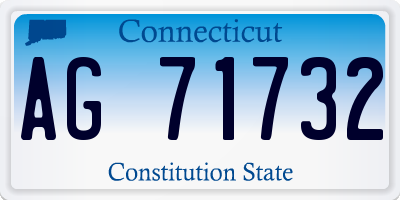 CT license plate AG71732
