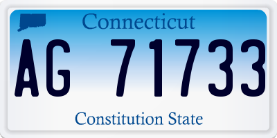 CT license plate AG71733